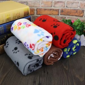 Paw Print Dog Blanket Soft Warm Dog Cat Bed Mat Puppy Dogs Sleeping Blankets Bath Towel For Small Medium Large Dogs Cats Pug 240410