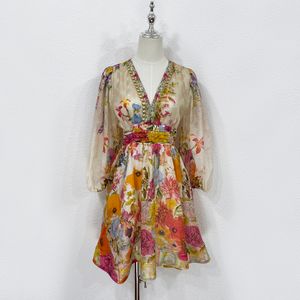 Silk and linen printed dress new for spring/summer 2024