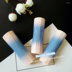 Storage Bottles 12.1mm Gradient Pink Blue Empty Lipstick Tube DIY Plastic Round Lip Container Superior Quality Beauty Rouge Sub Package