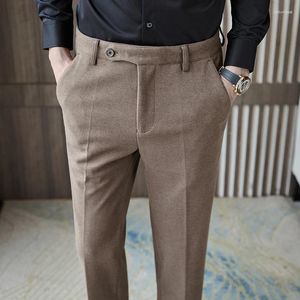 Erkekler Marka Giyim İş Pantolonu İngiliz Stil İnce Fit Klasik Resmi Elbise Erkekler Düğün Partisi 29-38