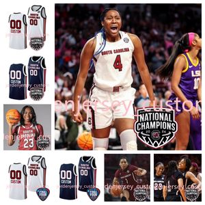 Destanni Henderson Aubryanna Bree Hall South Carolina Gamecocks 2024女性ファイナル4バスケットボールジャージーレイヴンジョンソンキエラフレッチャーオリビアチャンピオンジャージ