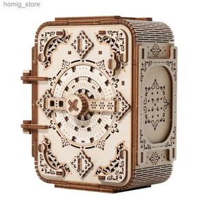 3D Puzzles 3d Wooden Jewelry Music Box Mechanical Puzzle Assemble Building Construction Blocks Models Surprise Treasure Ring Password Safe Y240415