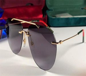 Den senaste modedesigner solglasögon 0397 Pilot ramlös ram sömnad färg benskydd ljus färg dekorativa glasögon till4293618