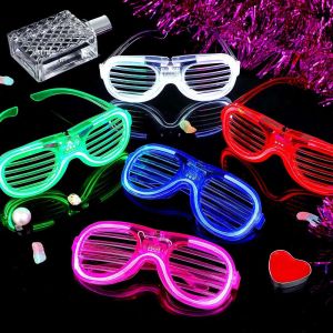 LED Heart Shaped Flashing Luminous Window-Blinds Glasses Night Club Decoration Fluorescent Light Bars 0416