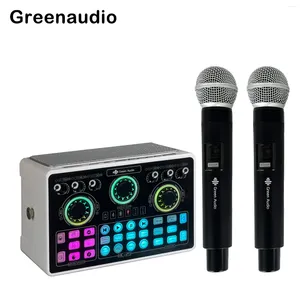 Microfones GAX-HC29 BT Karaoke Machine3-in-1 Portable Speaker System Audio Interface With Sound Card för att sjunga live streaming