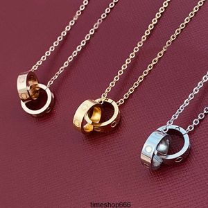 デザイナーラグジュアリーネックレスデザイナージュエリージュエリーゴールドシルバーダブルリングクリスマスギフトcjewelerメンズ女性ダイヤモンドラブペンダントネックレス