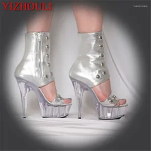 Tanzschuhe Sexy Model 15 cm High Heel Boots Nietverkleidung 6 -Zoll -Knöchel für die Sommermode