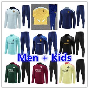 2023 2024 2025 Marseille soccer tracksuit PAYET GUENDOUZI KAMARA football Training Suit Olympique de 23 24 25 Survetement sportswear men kids Maillot Foot