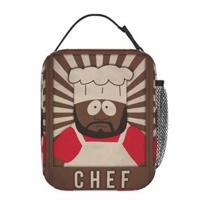 SouthPark Funny Chef Product Isolated Lunch Bag For Work Humor Carto Food Storage Bag Portable Cooler Thermal Lunch Boxes 4202#