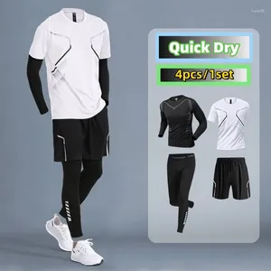 Herren Trainingsanzüge Ice Silk Sports Männer setzt schnell trocken atmungsaktiven trendigen Qualifikationen Jugendkleidung Basketball Training 4 Saison Tops Shorts