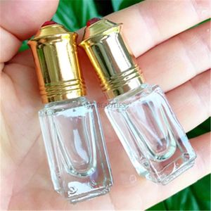 Storage Bottles 200pcs/lot 3ml Empty Square Glass Essential Oil Roll On Bottle DIY High Grade Comestic Toner Refillable Container