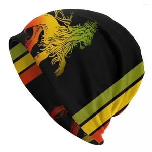 Berets Rasta Lion Stripe Unisex Dorosłe czapki czapki dzianiny czapka z maską ciepły hip -hop jesienne zimowe czapki na zewnątrz czapki