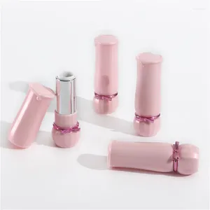 Storage Bottles 1PCS 3ML Protable Travel Flat Mouth Pink Bow Empty Lipstick Tube DIY Lipgloss Tubes Wholesale As Gift Given To Someone Else