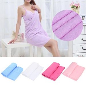 Toalha 1pc Candy Soft Candy Color em torno da microfibra para Bath Beach Pool Gym Dress Spa Dress Limpeza de têxtil rápida seca