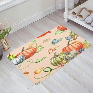 Mattor Thanksgiving Pumpkin Watercolor Kitchen Floor Mat Living Room Decor Carpet Hem Hall Entré Dörormat Anti Slip Rug