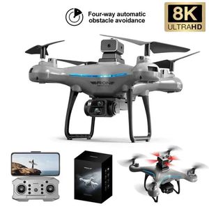 Drohnen KY102 Drohne 8K Professional HD Dual Camera Aerial Photography Hindernisvermeidung Optischer Vierachse RC Aerocraft Toy 240416