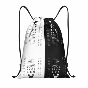 custom Snellen Chart Eye Test Drawstring Bags Women Men Lightweight Optometrist Optician Sports Gym Storage Backpack n6I1#