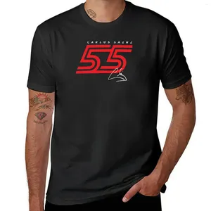 Erkek Tişörtleri Carlos Sainz 55 T-Shirt Vintage Giysileri Düz Siyahlar Gömlek Erkekler