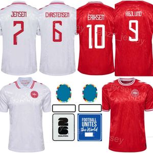 Euro Cup 2024 Soccer Danimarca Jersey 12 Dolberg 2 Andersen 7 Jensen 11 Skov Olsen 13 Kristensen 6 Christensen 8 Delaney Schmeichel Football Shirt Kits Team