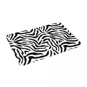 Mattor Animal Zebra Hudstruktur Non Slip Absorberande Memory Foam Bath Mat för heminredning/Kök/inträde/inomhus/utomhus/vardagsrum