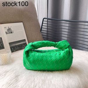 Bottegenetas Sumbag Италия Jodie Top Bag Cownted Cowhide Woven Woman's Green Женская женская подлинная плиссированная облачная кожа