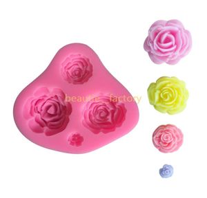 3D Rose Silicone FONDANT BOLO DE Coloque Decoração de Chocolate CraftFraft Mold Diy Soobro estéreo Fazendo moldes à mão Ferramenta de argila artesanal1955321