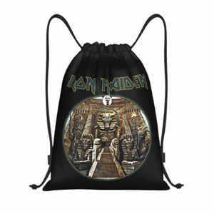 heavy Metal Maidens Rock Roll Ir Drawstring Backpack Women Men Sport Gym Sackpack Foldable Shop Bag Sack 69nb#