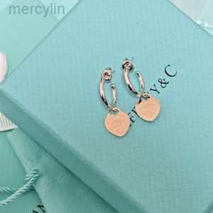 Desginer Tiffanybracelet Tiffanie Tiffanyjewelry t Home/seiko High Quality New Product Colorful Earrings Fashion Heart Shaped Hanging Tag Internet Red