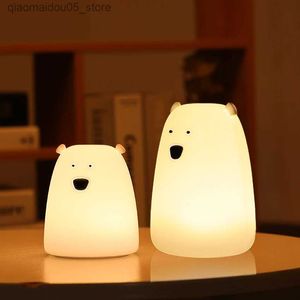 Lamps Shades Cute bear LED night light decoration Lampara De Noche Ddormitorio crib light silicone touch sensor faucet control Q240416
