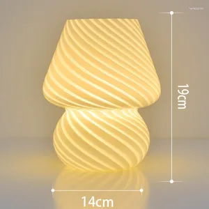 Lampade da pavimento Lampada a led in vetro Lampada coreana in stile scrivatta funghi a strisce per camera da letto decorazioni per la casa graziosi regali di vacanza