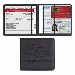 Registratos de carros e titular de seguros, Accorores de carro Organizador de carros de luvas de veículos, carteira essencial para cartão de documento B5CU#