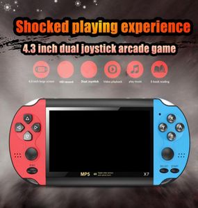 X7 Console de videogame de 43 polegadas Console MP5 8GB ROM Double Rocker Rocker Dual Joystick Arcade Games Handheld Player Portátil Consoles Retro 43Inc7496532