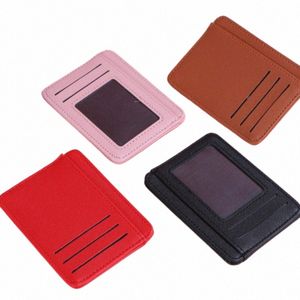 large Wide Leather ID Card Holder Fi Candy Color Card Wallet Busin Bank Credit Card Bag Case Mey Wallet c0Li#