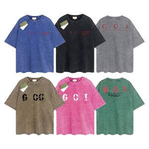 Camiseta de grife de designer masculino Guia de luxo Marca de luxo Vintage Retro Washed Tees massns feminino manga curta Hip Hop Streetwear Tops Surfras Roupas de roupas G-76