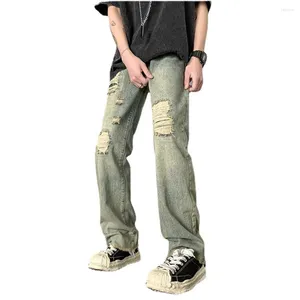 Men's Jeans Straight Pants 50%Polyester 50%Cotton Casual Daily Fashion For Vacation Holiday Korean Ripped Comfy