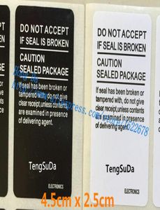 1000pcs Lot 4 5cm 2 5cm Seal Label Sticker för Samsung Galaxy S4 S5 S6 7 Note 5 J1 A3 Telefonpaket Box Sealing Strip DHL Ship2203403