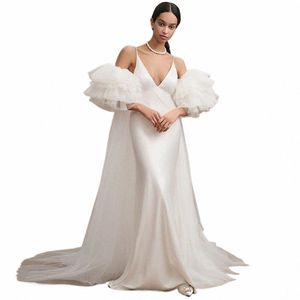 Dreamylike Wedding Cape con strati gonfi Sleeve di tulle Fi Giacca da sposa Fi Giacca da sposa rosa staccabile TSWD048 H8SB#