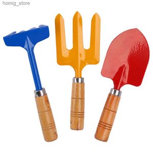 Kum Oyun Su Eğlenceli Beach Garden Fun Shovel Excavator Ahşap Sandabon Araçları Metal Yaz Çocukları Y240416