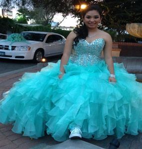 Em estoque de miçangas, o chão de piso de coração Quinceanera vestidos 2019 vestidos de baile garotas doces 16 misfarestar vestido de baile de máscaras A Papticoat for8268386