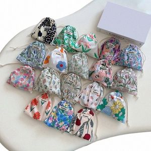 Bolsas de viagem cosméticas de jóias femininas Fabric Fr Storage Bolsa Bolsa de cordas fofas Bolsa de tração de moedas pequenas u2vw#