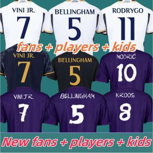 Benzema Vini Jr Soccer Jerseys 23 24 Rodrygo Real Madrids Camaveringa Football Shirt 2024 Arda Guler Modric Fourth Fans Player Version Men Kids Women Women