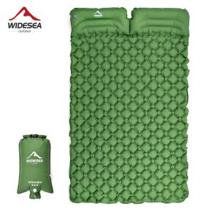 Pads Widesea Camping Iatable Mattress Sleeping Pad Folding Camp in Tent Bed Picnic Blanket Travel Air Mat Camping Equipment