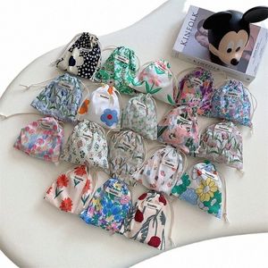 kawaii Cloth Floral Travel Cosmetic Lipstick Coin Purse Storage Bag Cute Makeup Handbags Women Wallet Organizer Small Pouch Bags u0JP#