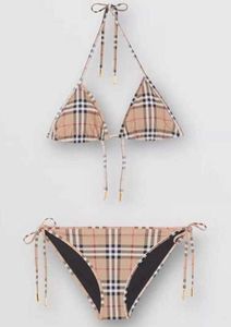 Designer Badeanzüge Sommer Badeanzug Streifen -Fadenkopf -Check Muster Set Mode bequeme Kleidung Bikinis Kinder 55