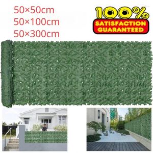 Decorative Flowers 5PCS Artificial Green Plant Hedge Wall Garden Decoration Net Leaf Plants Simulation Rattan Fake Ivy Fence Guard Decor