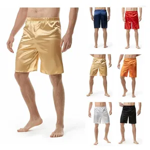 Menas de dormir de sono masculino lastro brilhante shorts contínuos de roupas íntimas masculinas de tamanho grande de tamanho casual