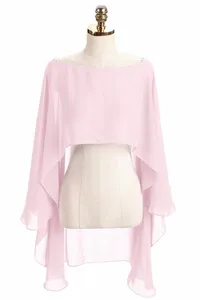 Kvinnor Soft Capes Wedding Jacket Chiff rycker Bridal Bolero LG SACL OCH WRAPS S1OR#