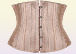 XXS XS Underbust Bustier Corset Women Dress Slimming Waist Trainer 26 Steel Bone Wedding Body Shaper Lace Up Cincher Girdle Belt T9077441