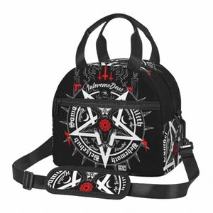 black Satan Skull Women Dead Head Mystical Circle Esoteric Halen Dem Insulated Lunch Bags Cooler Thermal Food Bento Bag 81fW#