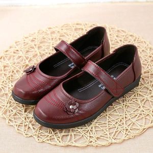 Casual Shoes Female Leather Flats Ankle Strap Black Loafers Womens Loafer Outdoor Woman